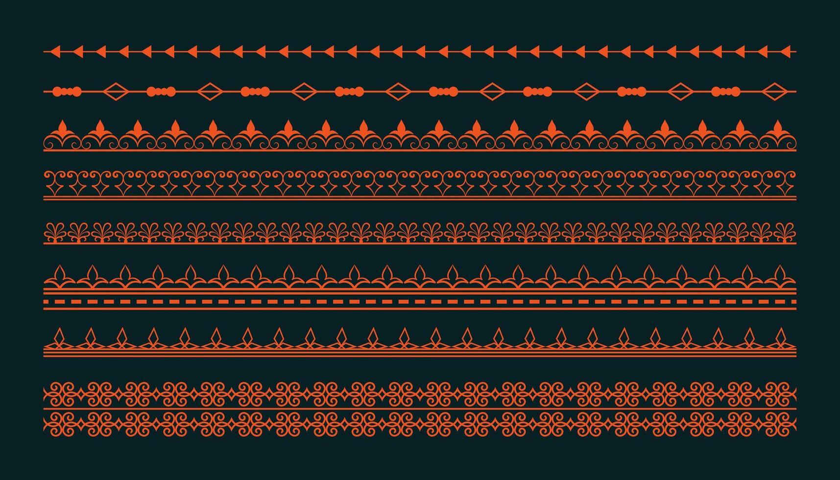 ethnic style boho pattern border background in set design vector