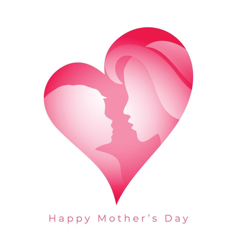 mothers day love greeting with heart vector