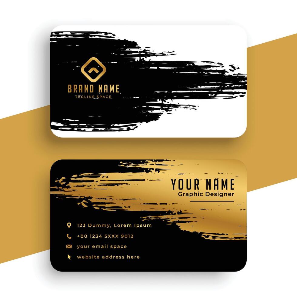 abstract grunge style golden business card design vector