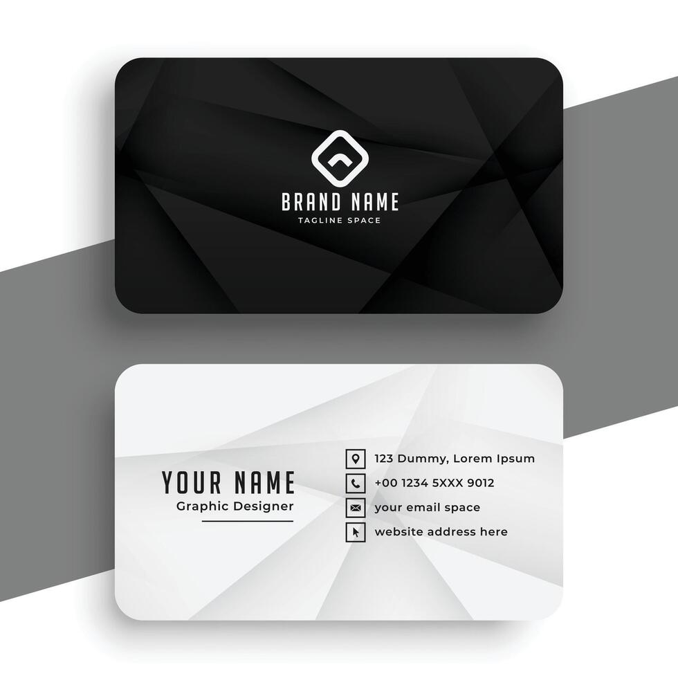 black and white business card simple design vector