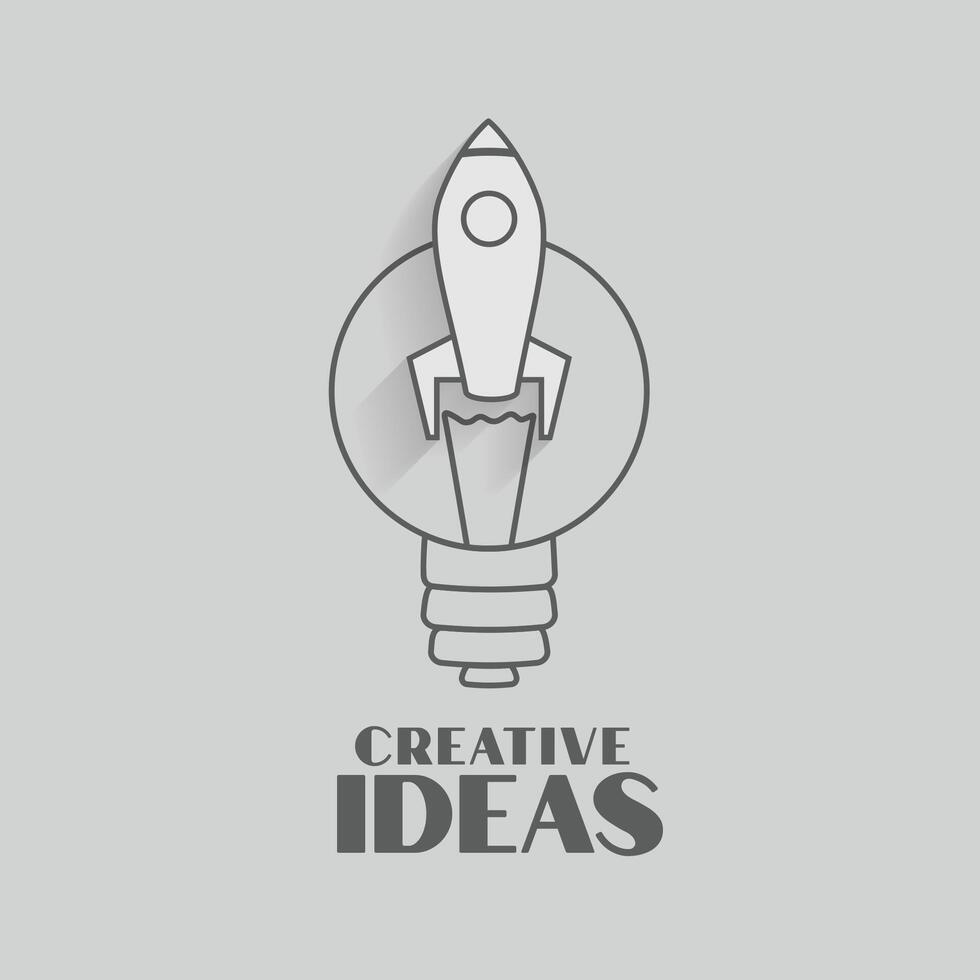 light bulb and rocket icons represent success idea concept vector