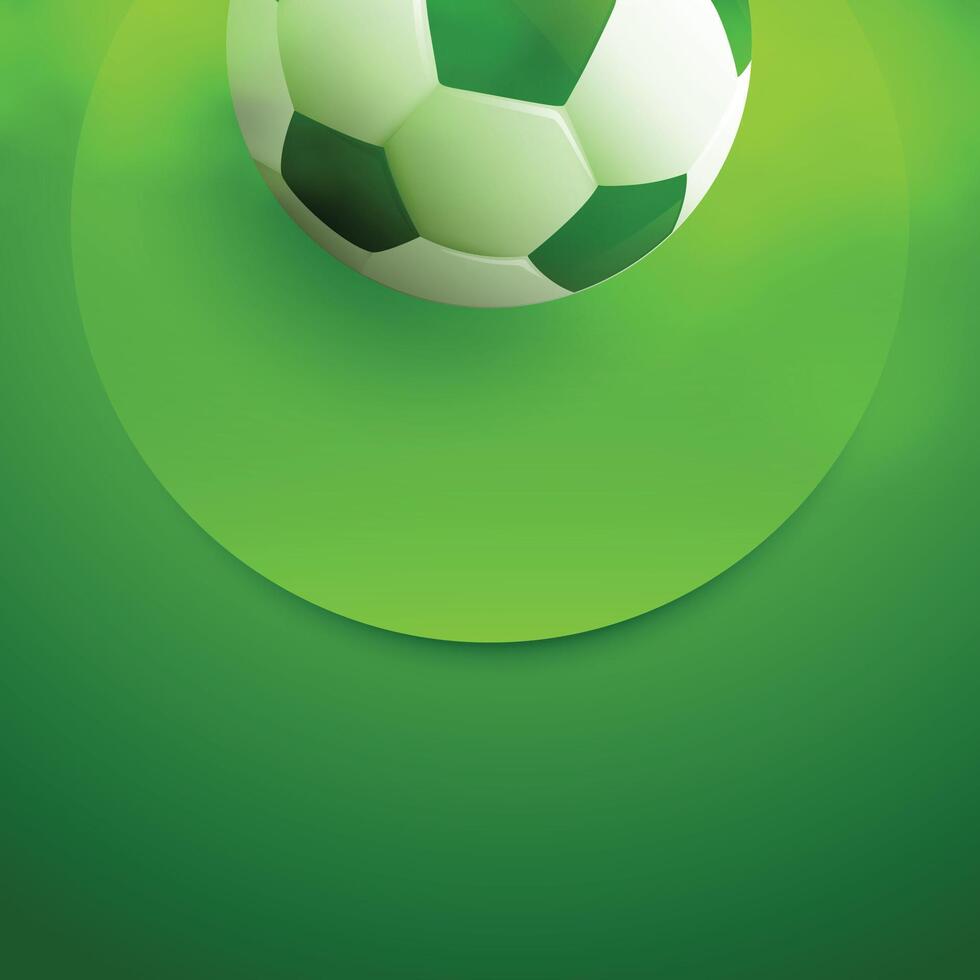 3d style soccer ball on green background with text space vector