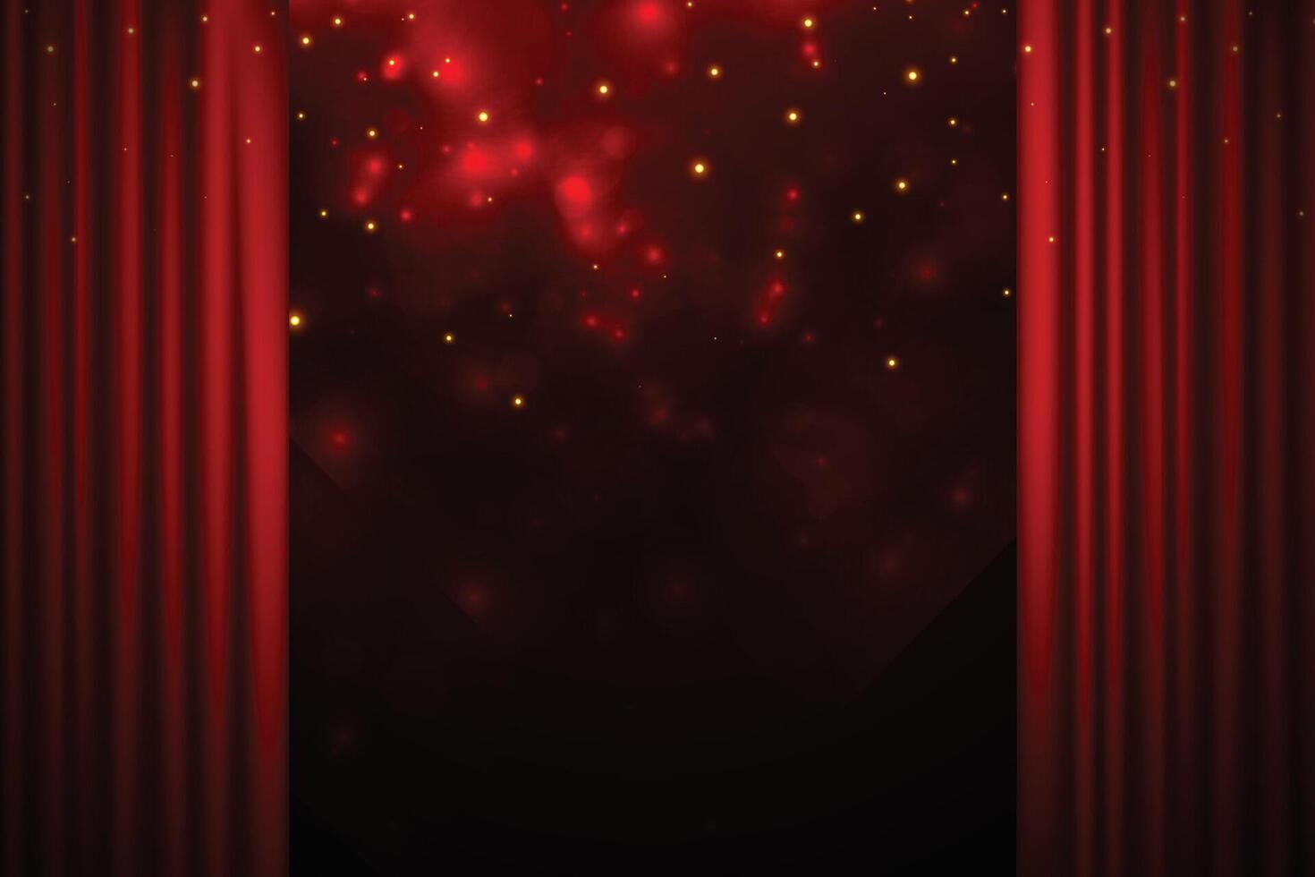decorative red curtain shiny banner for your event show vector