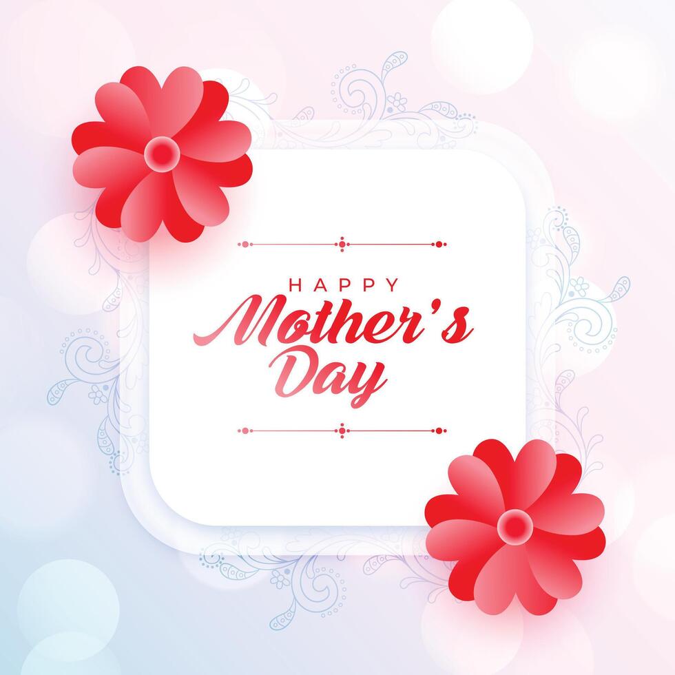 beautiful flower mothers day greeting card for social media vector