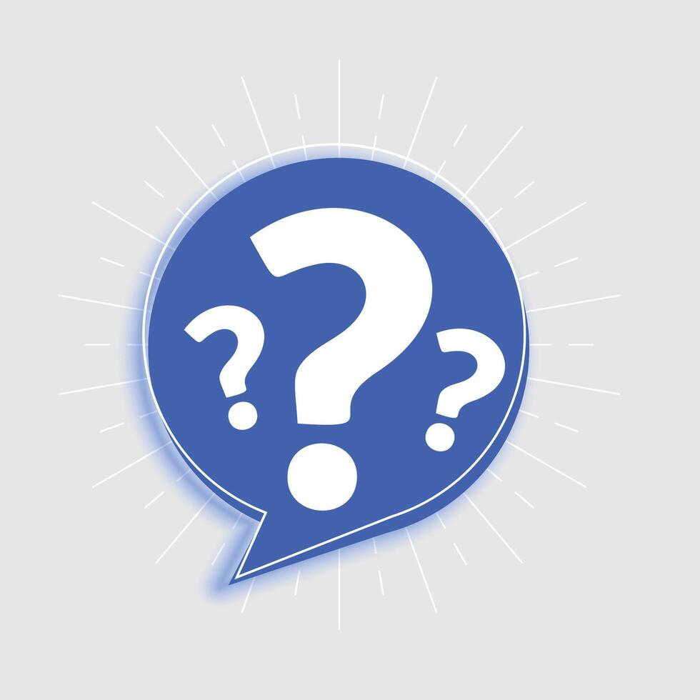 modern question mark symbol template with chat box design vector