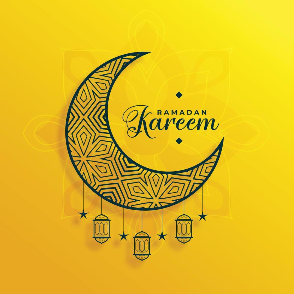 decorative moon ramadan kareem and eid festival background vector