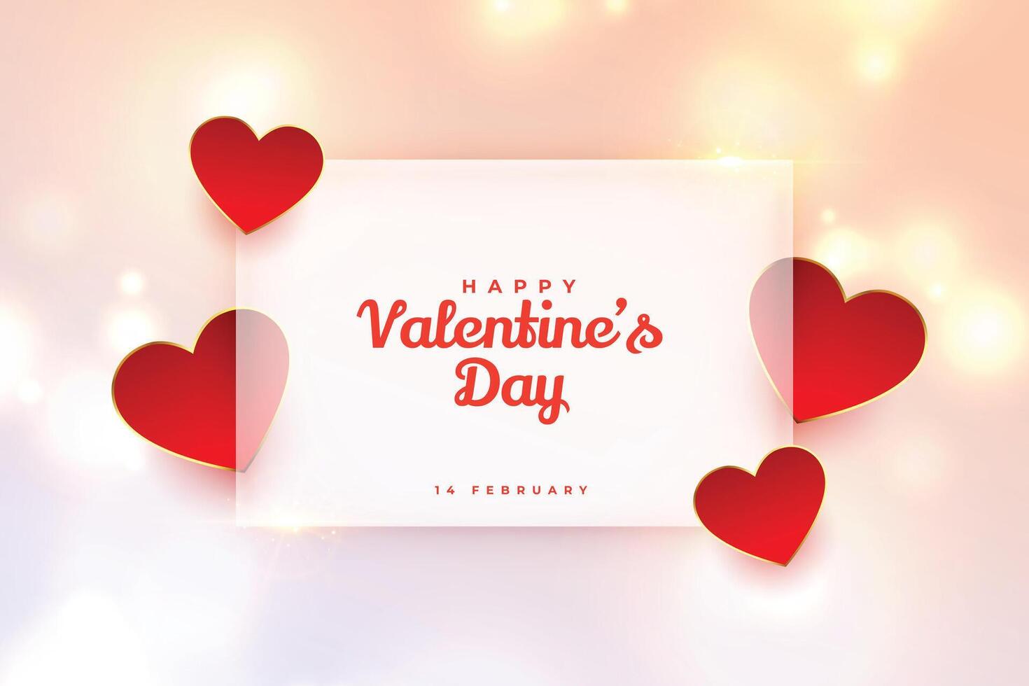 nice hearts for valentines day on shiny background vector