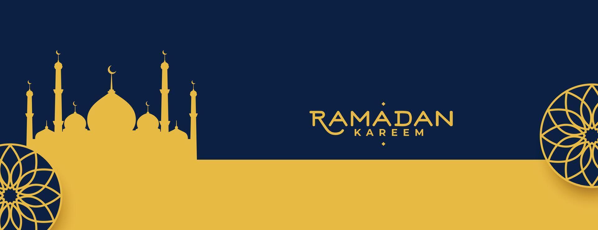 Arábica Ramadán kareem decorativo plano bandera diseño vector