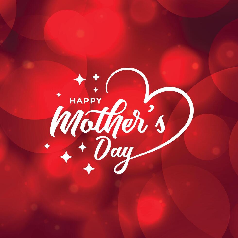 beautiful mothers day red bokeh background design vector