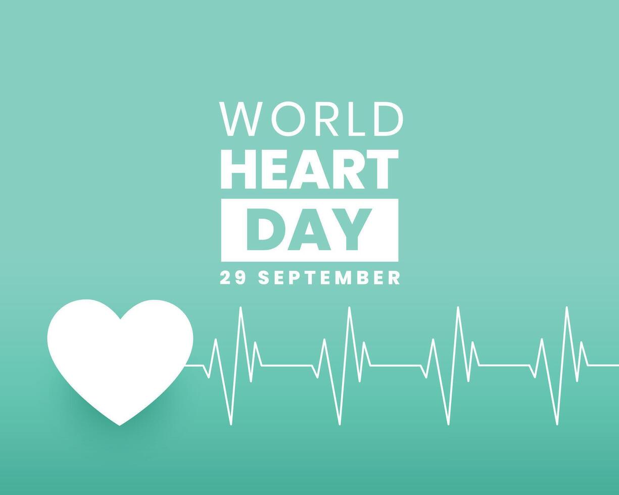 moderno mundo corazón día cardiograma antecedentes para salud conciencia vector