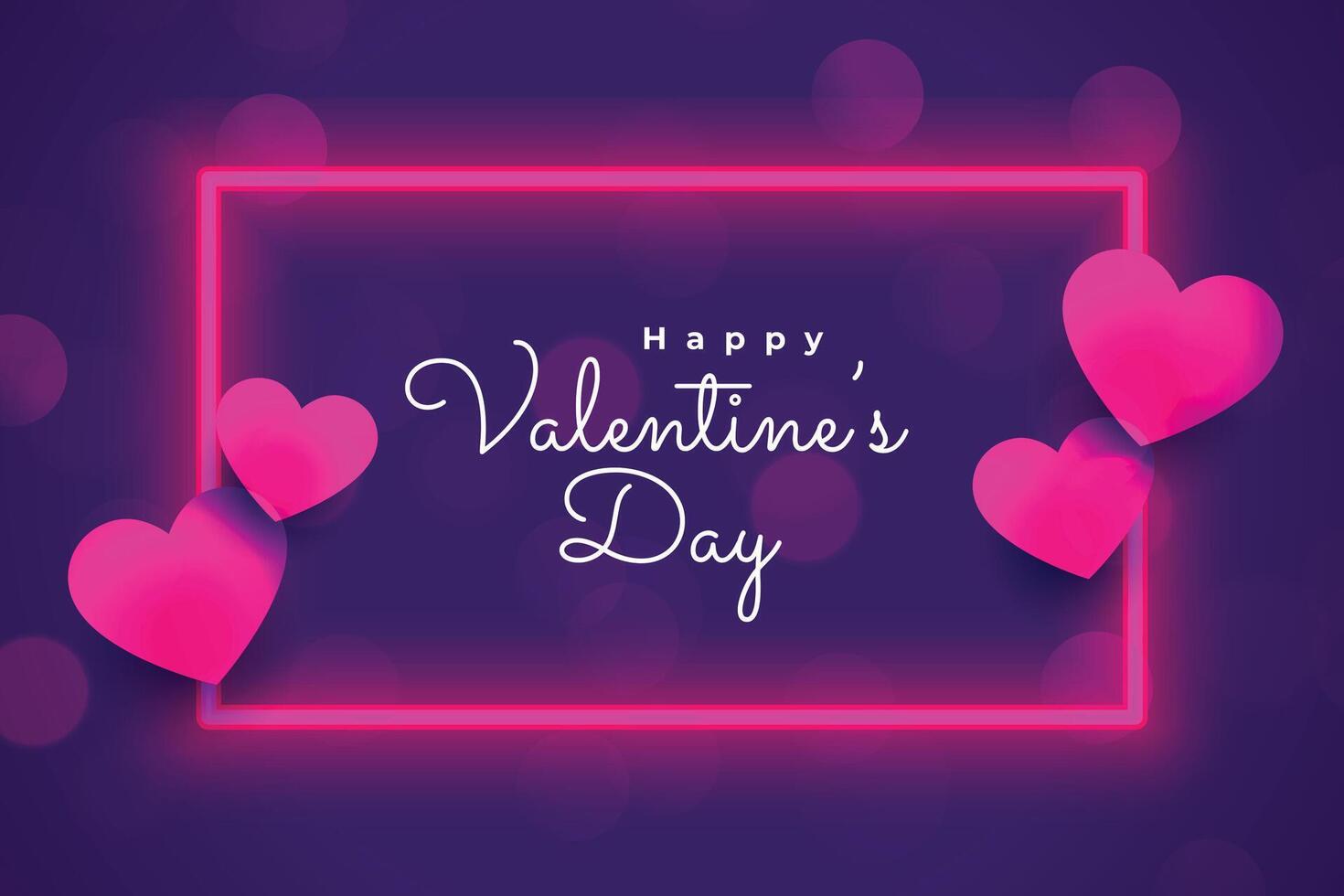 valentines day card in neon style design vector