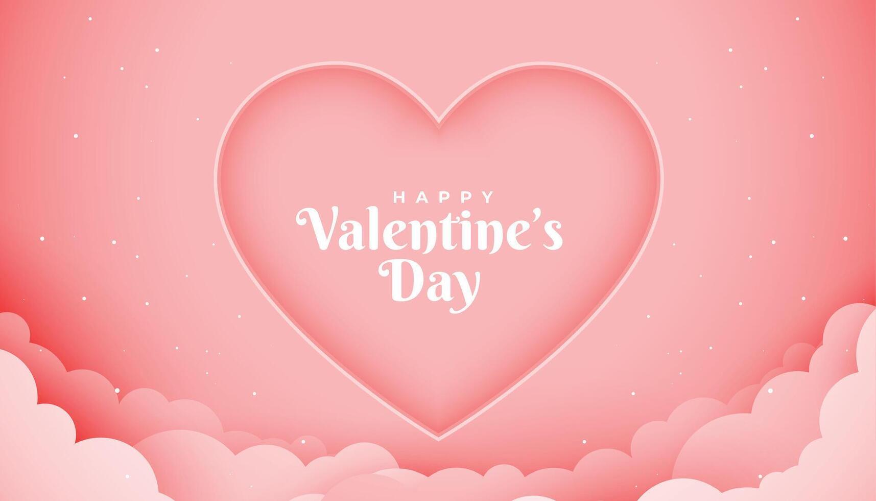 romantic valentines day paper style card design vector