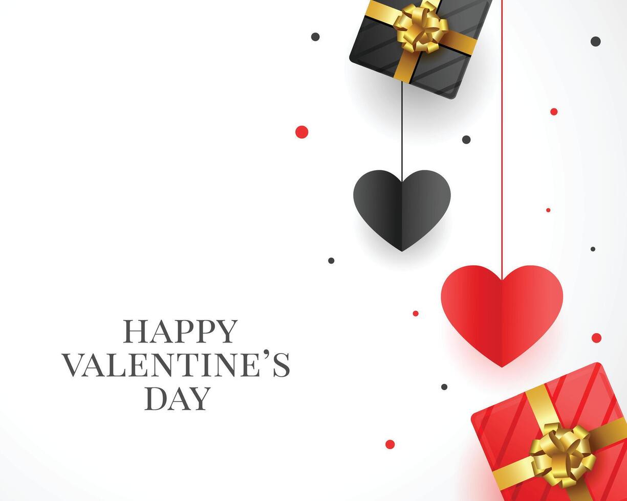 valentines day celebration card with gift boxes vector