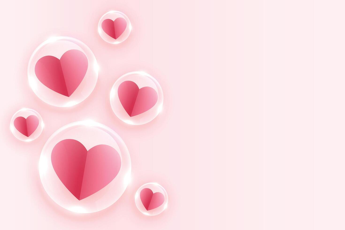 corazones burbujas san valentin día saludo antecedentes vector