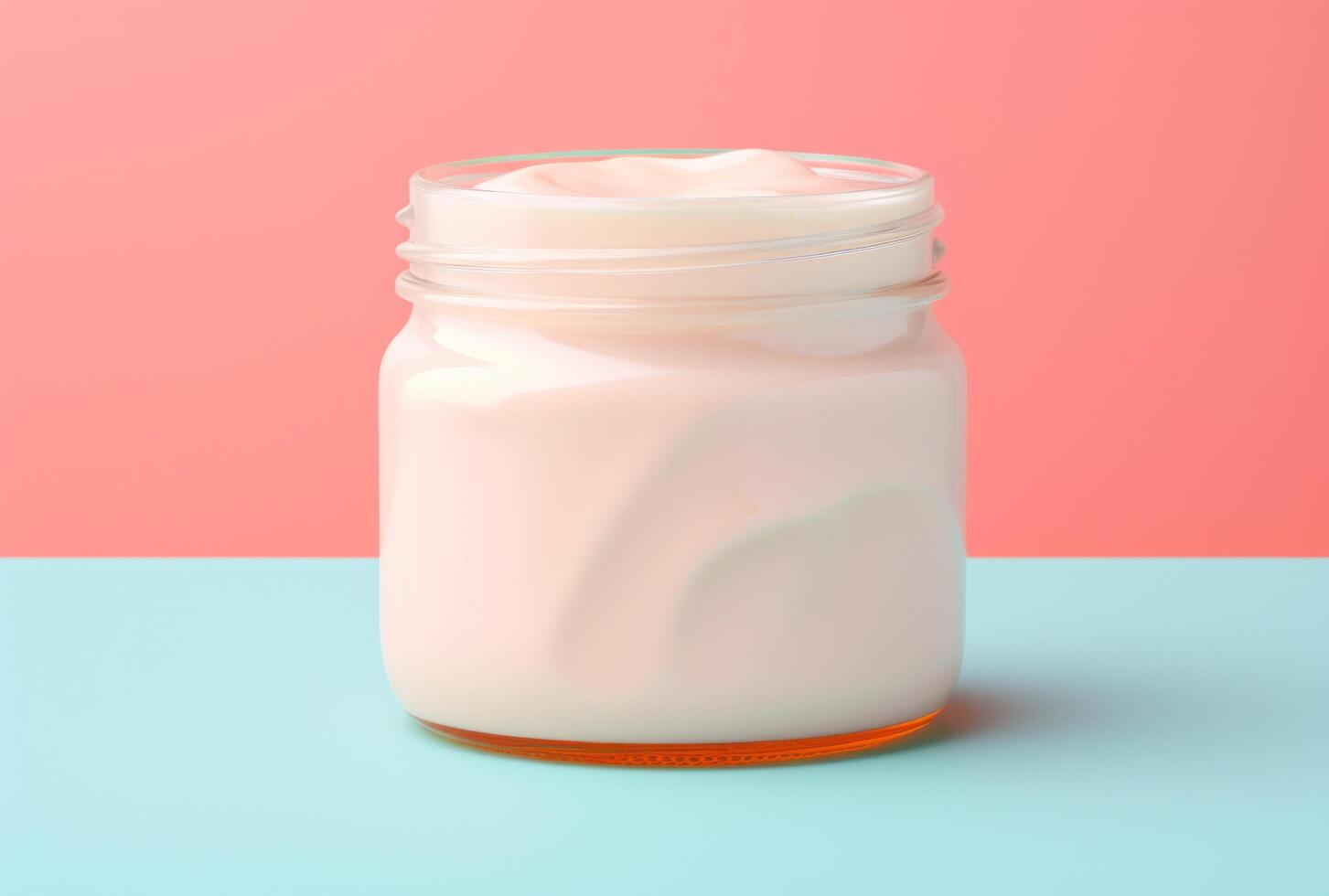 AI generated a jar of cream sitting on a pink background photo