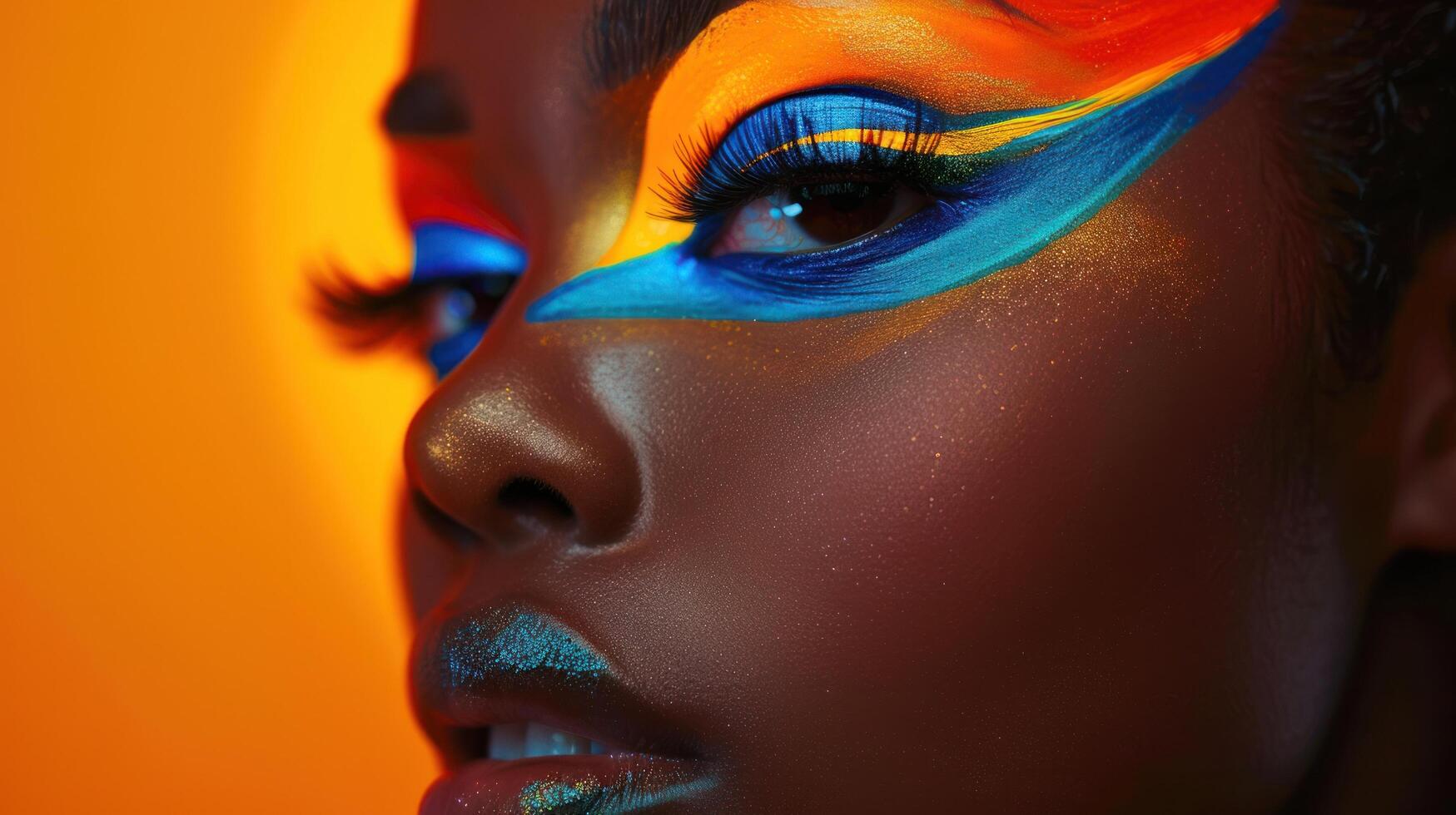 AI generated Bold Makeup Artistry Close-Up photo