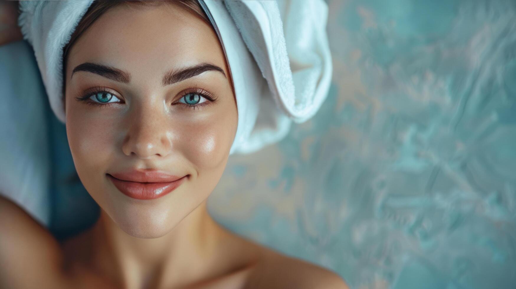 AI generated A lovely young woman at the spa salon photo