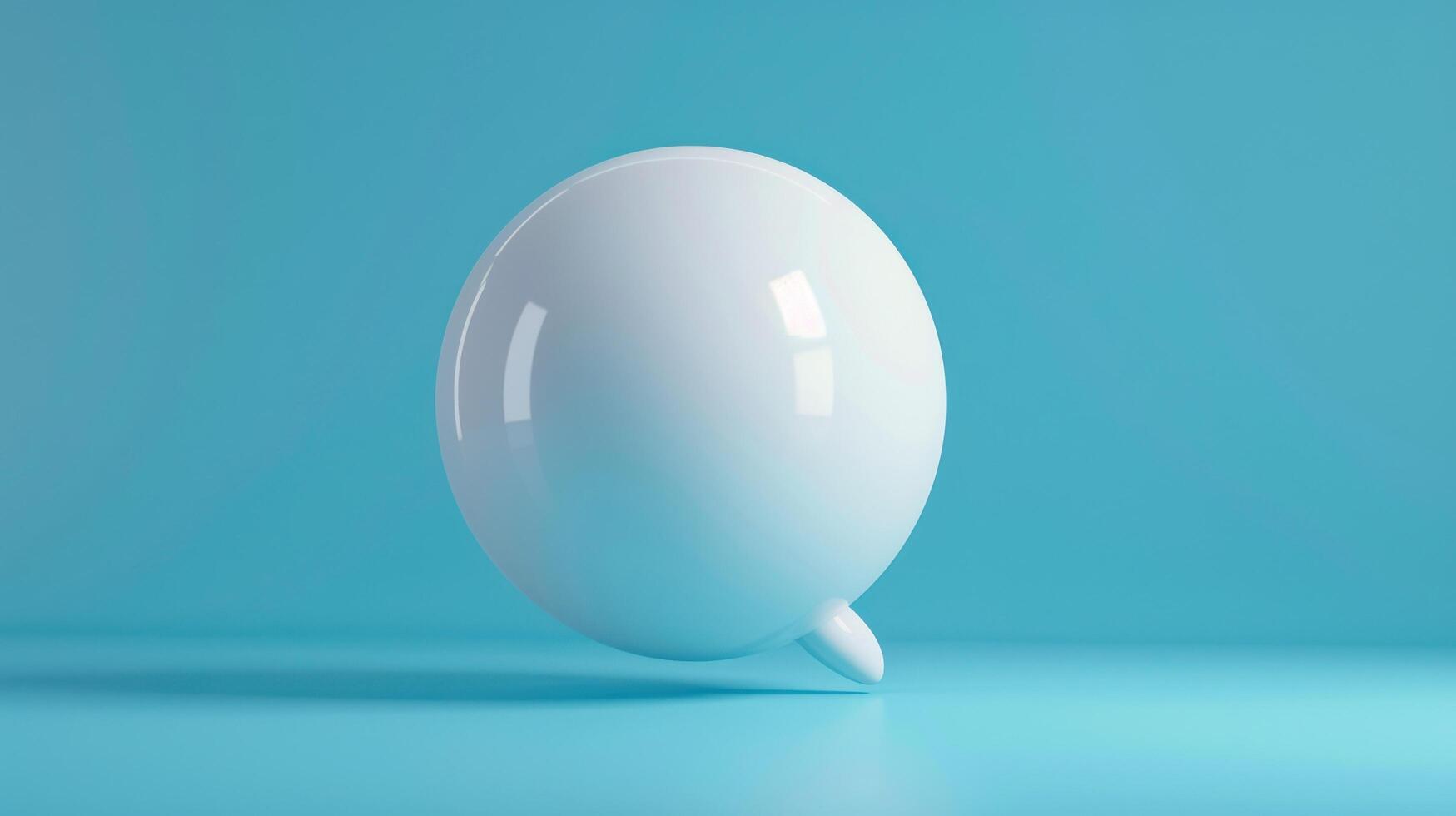 AI generated white plastic soft speech bubble against blue background photo