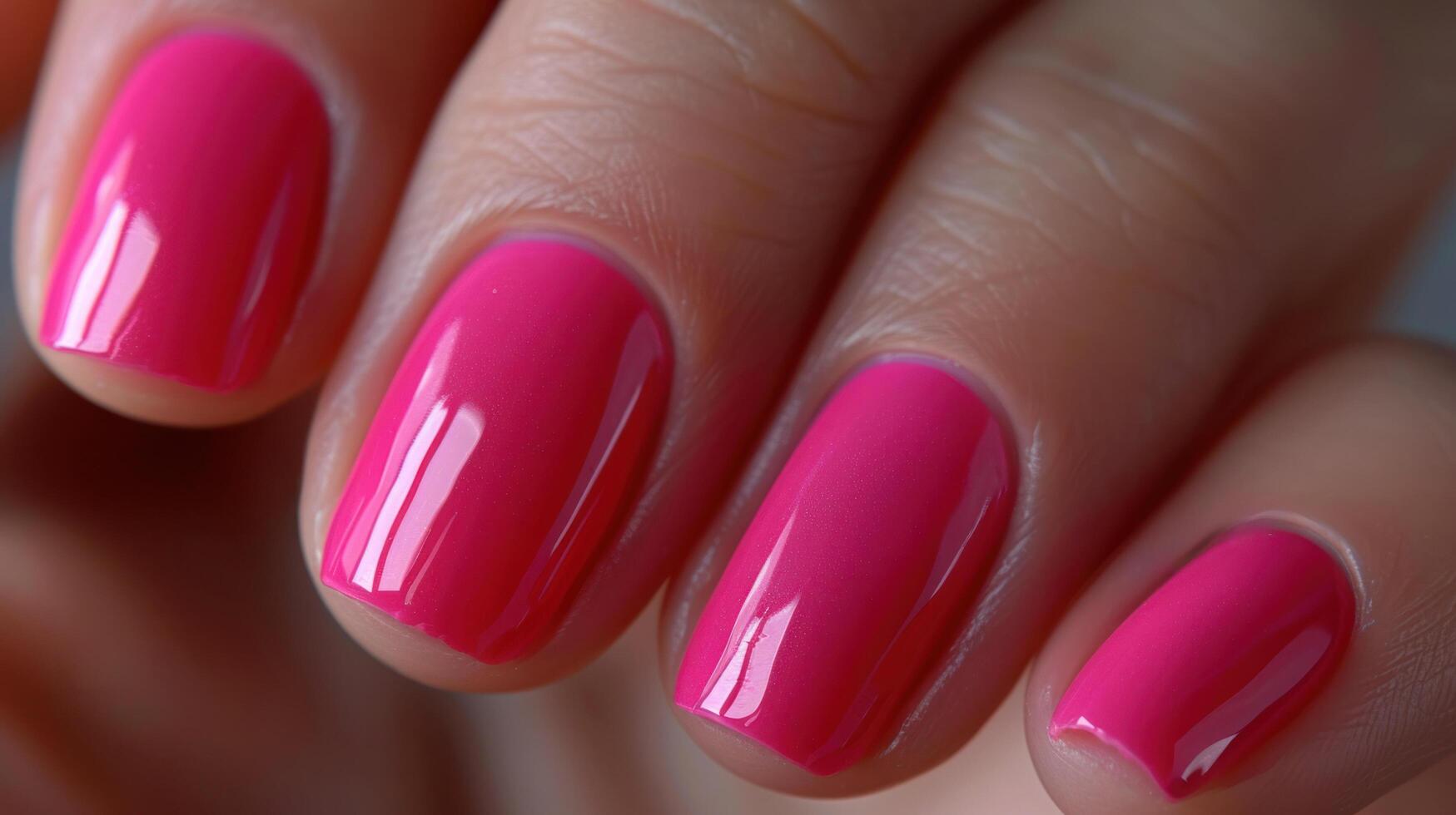 ai generado pintar tu uñas con un encantador sombra de rosado para un cuidado Mira foto