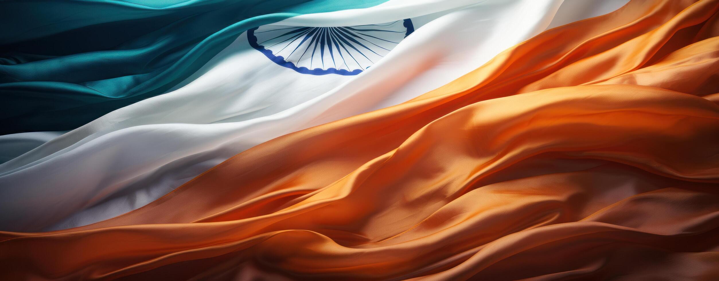 AI generated an image of an indian flag that is blowing photo