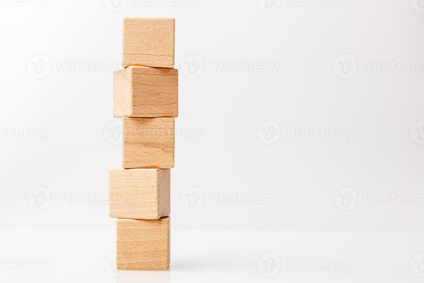 wooden cubes on a white background photo