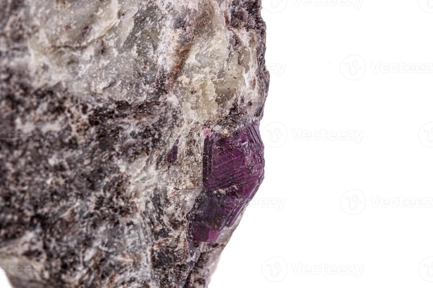macro mineral stone ruby on a white background photo