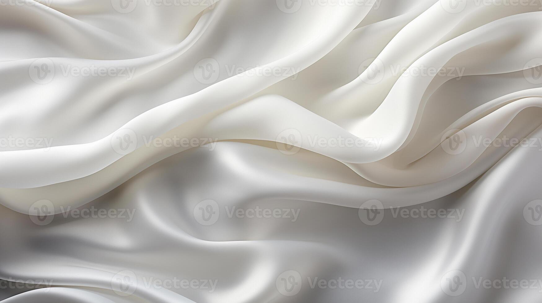 AI generated white silk fabric, top view, background and pattern made of natural material. photo