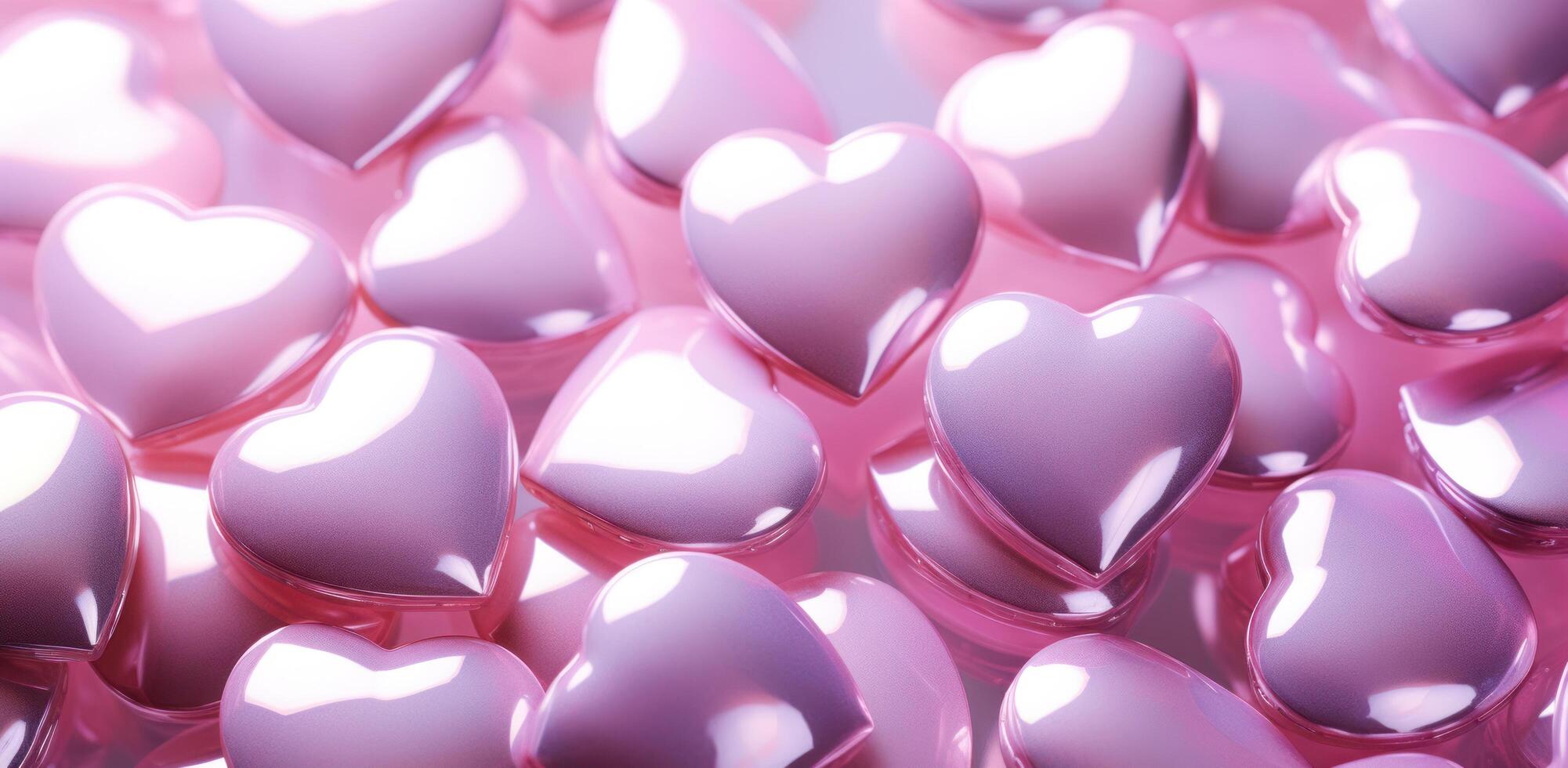 AI generated pink heart background with many pink hearts photo