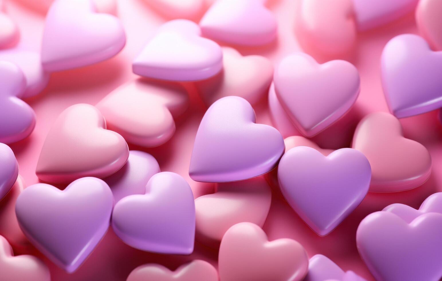 AI generated pink hearts on background photo