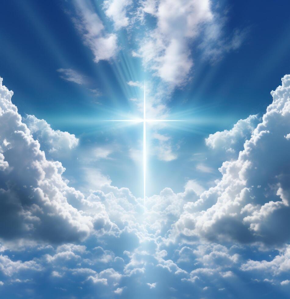AI generated an image of a cross in the clouds photo