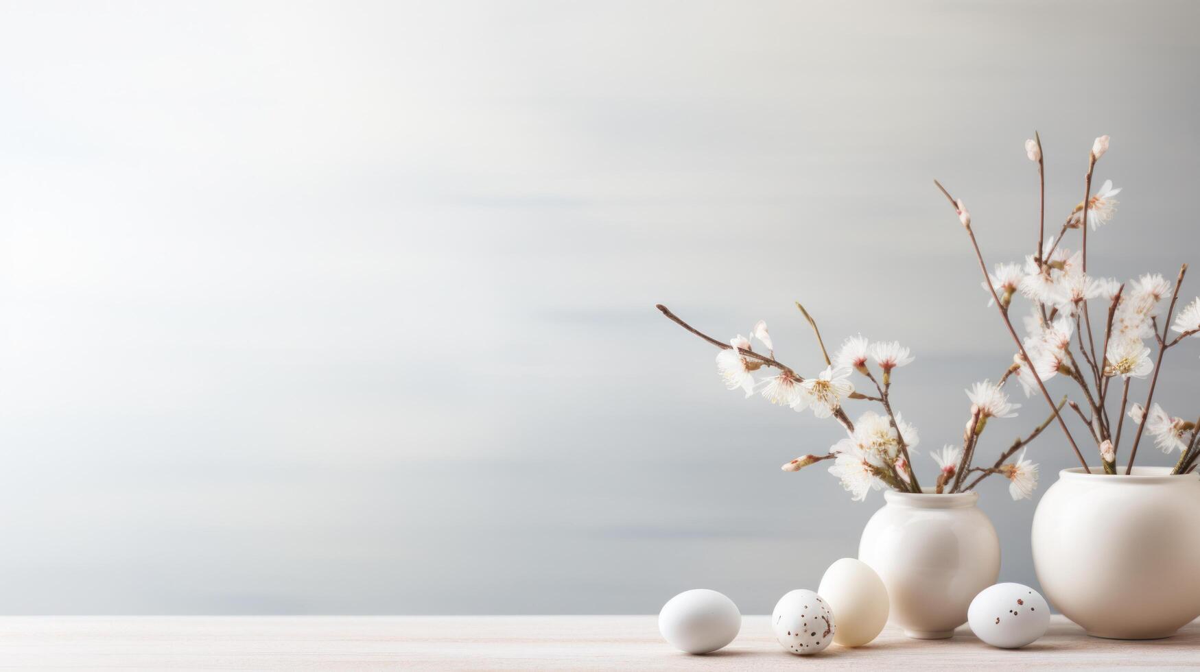 AI generated A serene, minimalist Easter abstract, featuring a delicate, intricate pattern in a soft photo