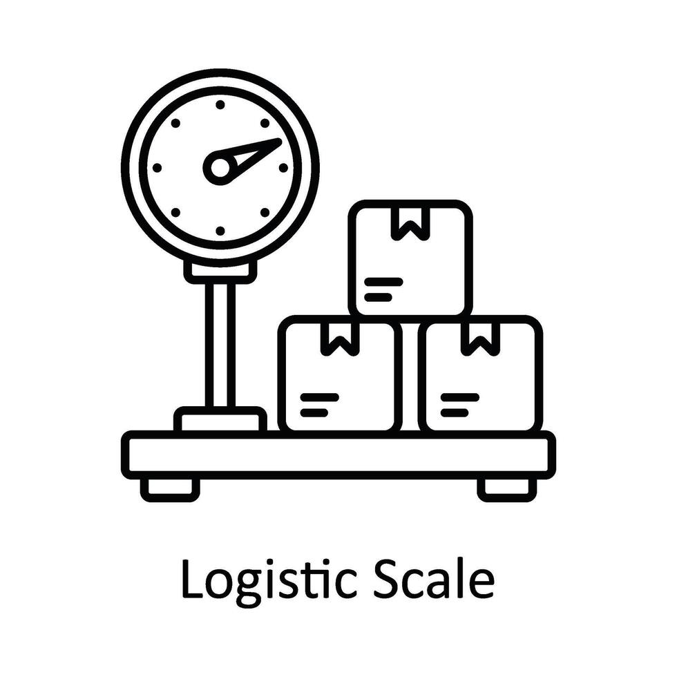 Logistic Scale vector outline icon design illustration. Manufacturing units symbol on White background EPS 10 File