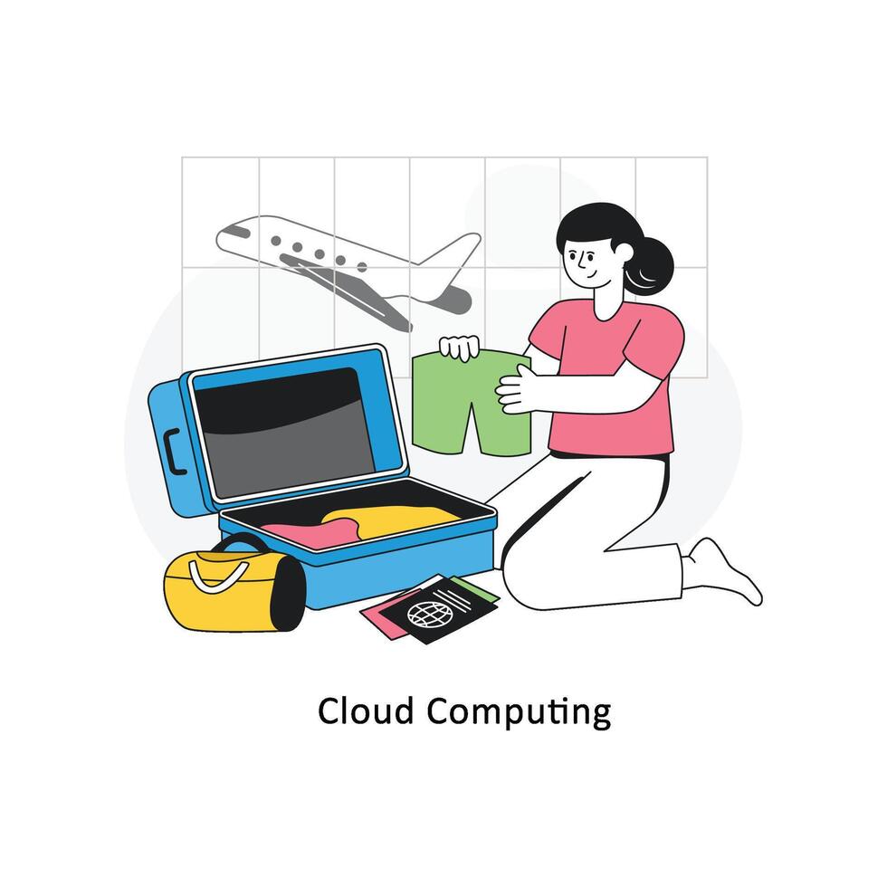 Cloud Computing  Flat Style Design Vector illustration. Stock illustration