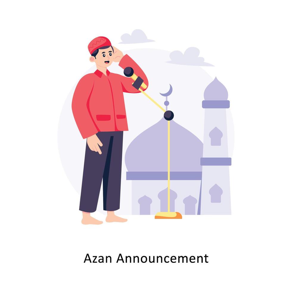 Azan Announcement  Flat Style Design Vector illustration. Stock illustration