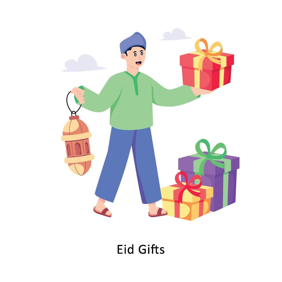 Eid Gifts Flat Style Design Vector illustration. Stock illustration