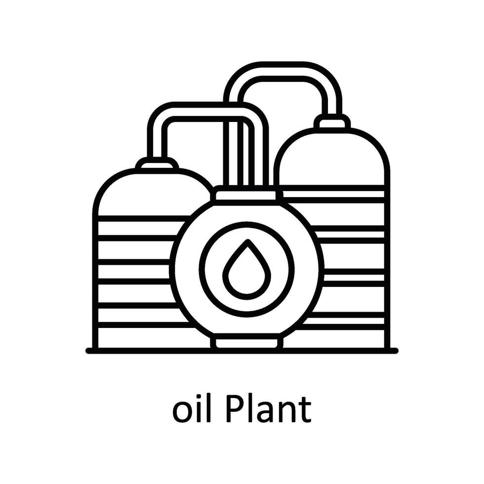 petróleo planta vector contorno icono diseño ilustración. fabricación unidades símbolo en blanco antecedentes eps 10 archivo