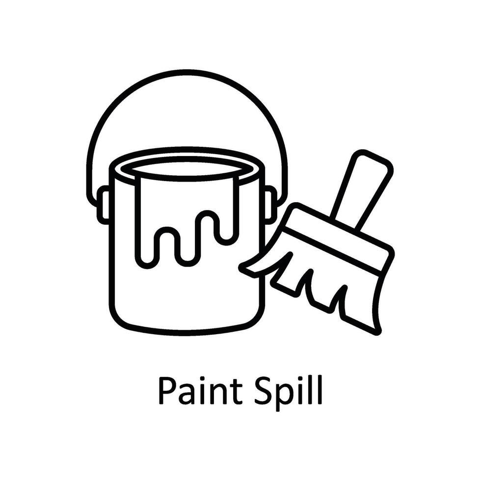 Paint Spill vector outline icon design illustration. Manufacturing units symbol on White background EPS 10 File