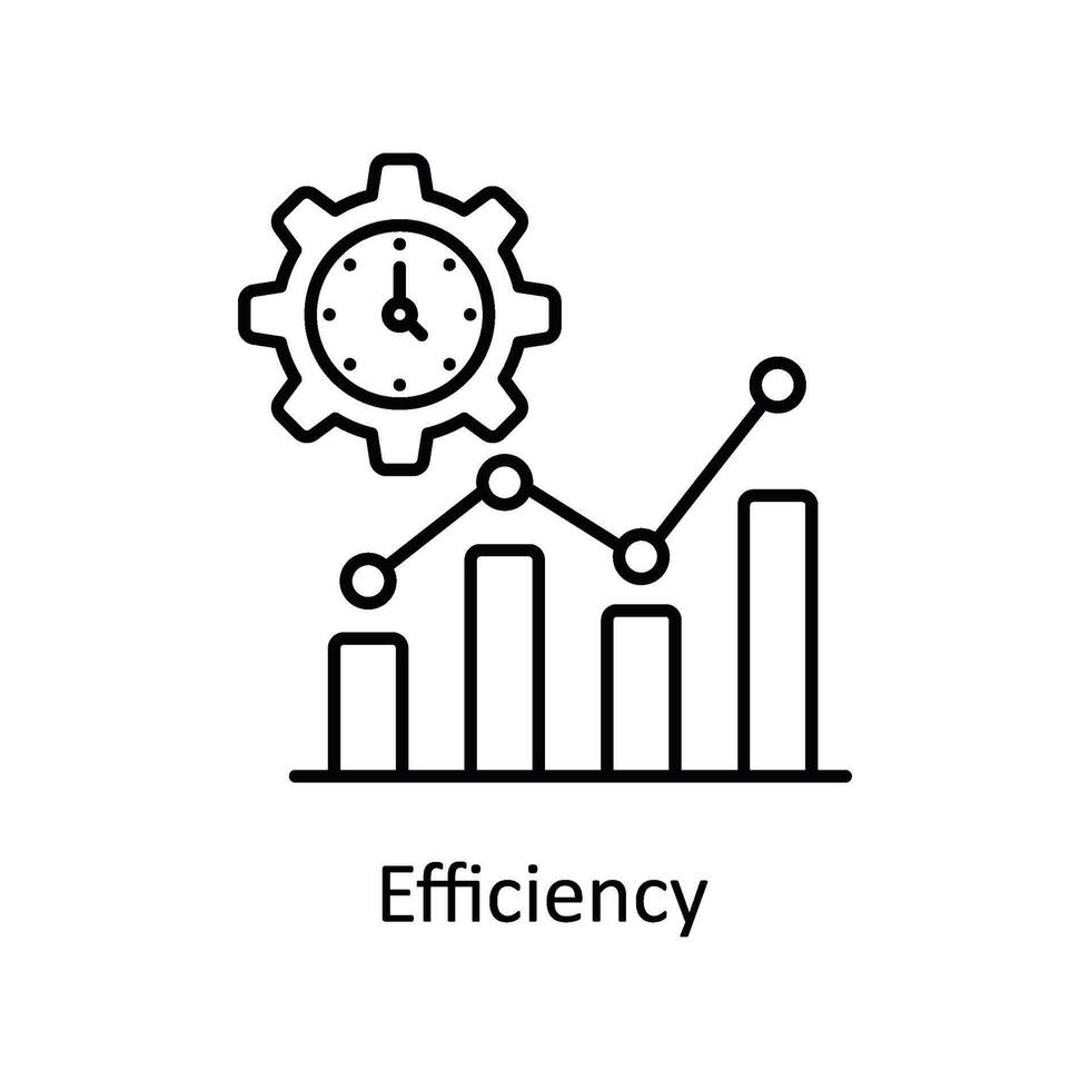 Efficiency vector outline icon design illustration. Manufacturing units symbol on White background EPS 10 File