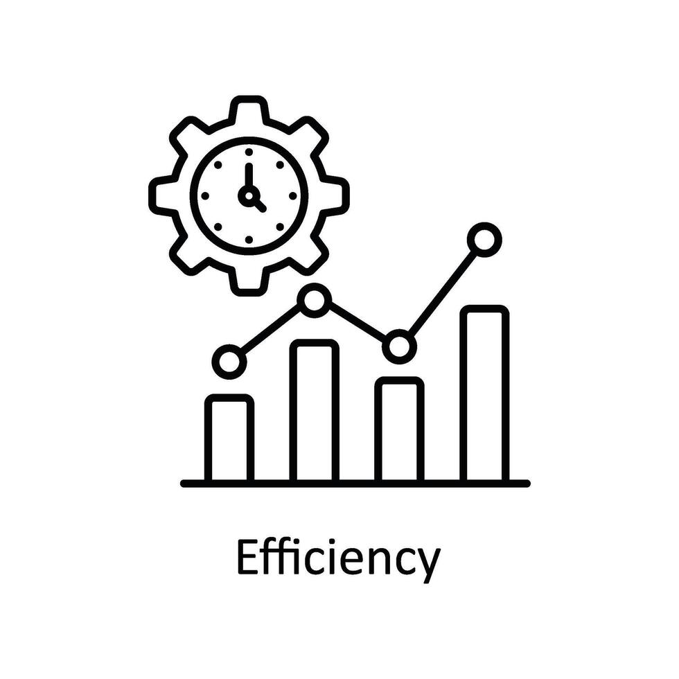 eficiencia vector contorno icono diseño ilustración. fabricación unidades símbolo en blanco antecedentes eps 10 archivo