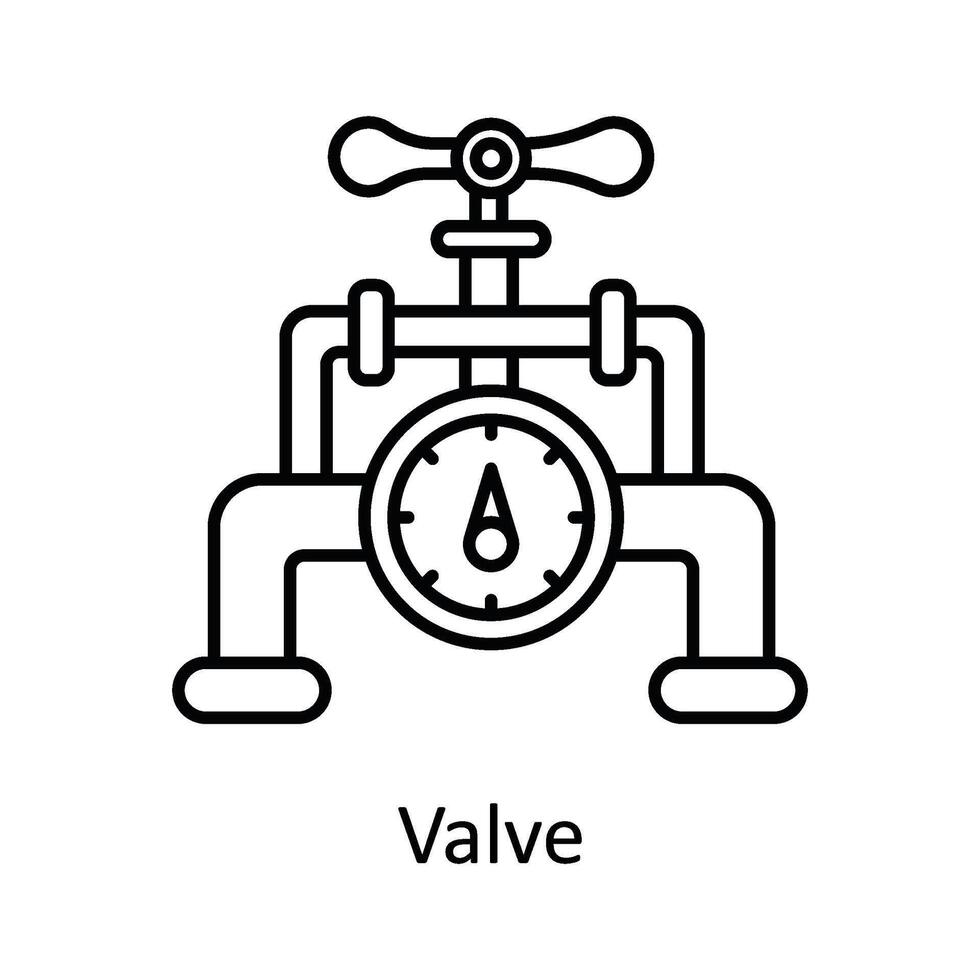 Valve vector outline icon design illustration. Manufacturing units symbol on White background EPS 10 File