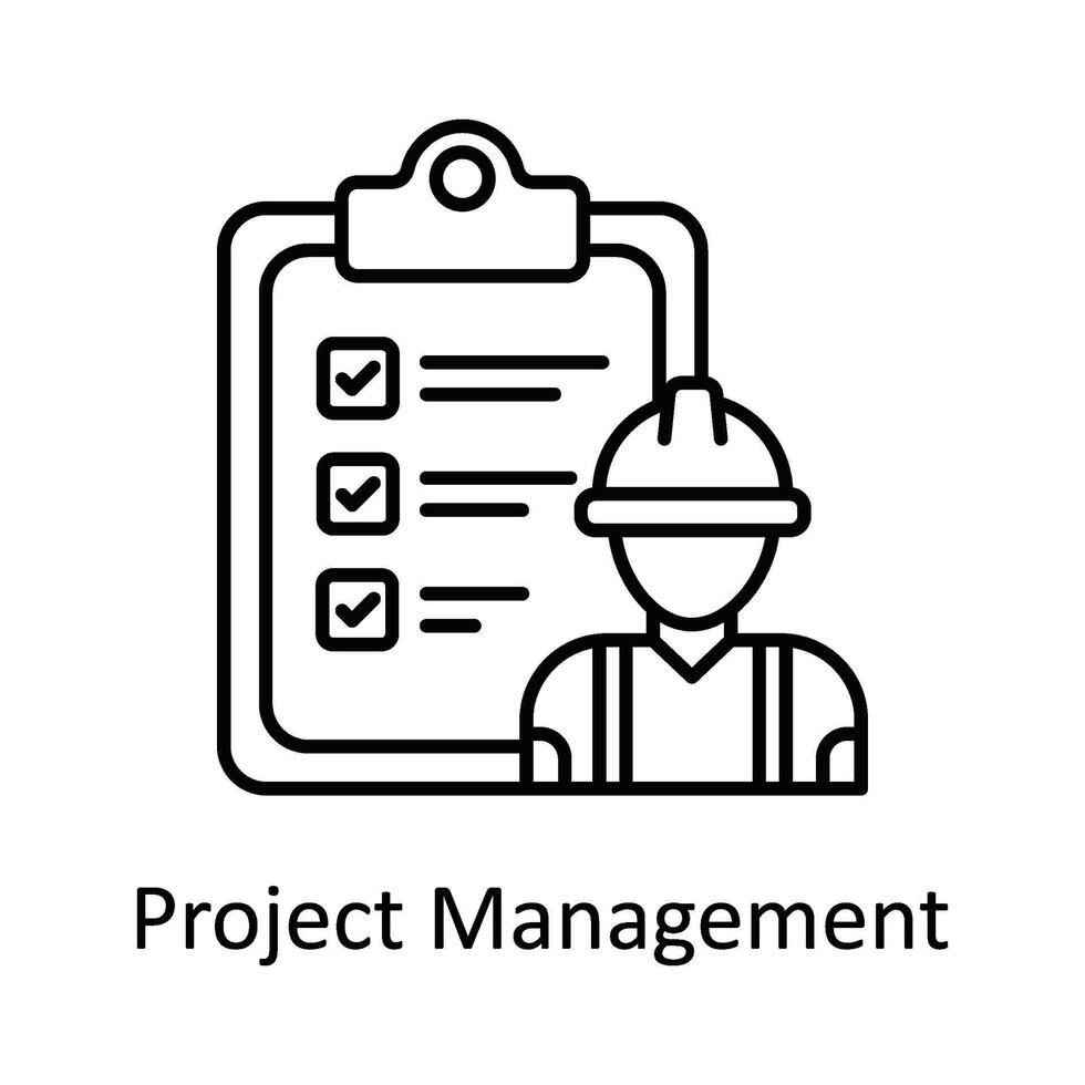 Project Management vector outline icon design illustration. Manufacturing units symbol on White background EPS 10 File