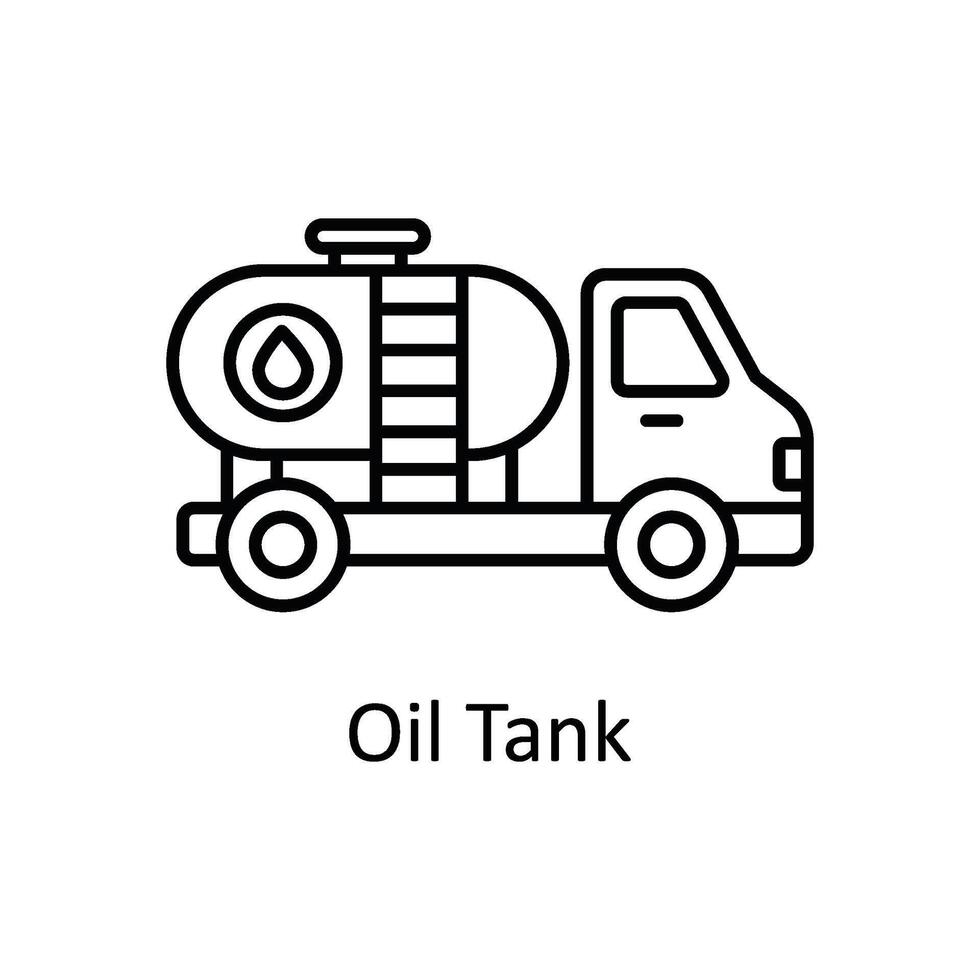 Oil Tank vector outline icon design illustration. Manufacturing units symbol on White background EPS 10 File