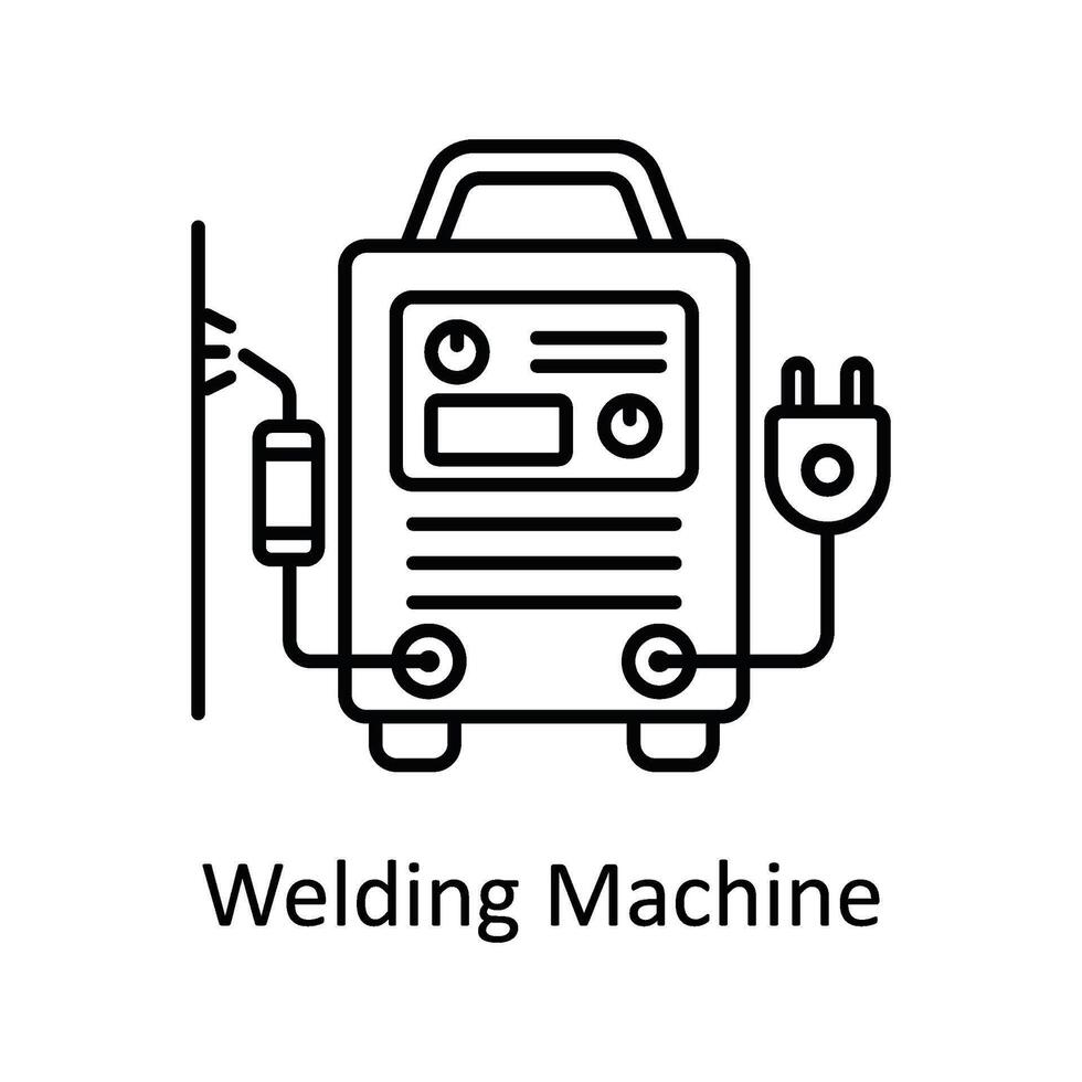 soldadura máquina vector contorno icono diseño ilustración. fabricación unidades símbolo en blanco antecedentes eps 10 archivo