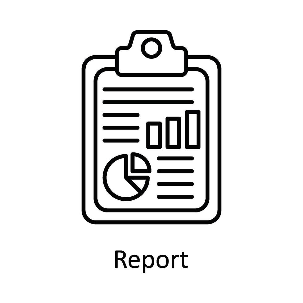 Report vector outline icon design illustration. Manufacturing units symbol on White background EPS 10 File