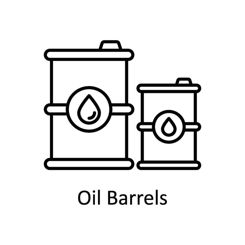 Oil Barrels vector outline icon design illustration. Manufacturing units symbol on White background EPS 10 File