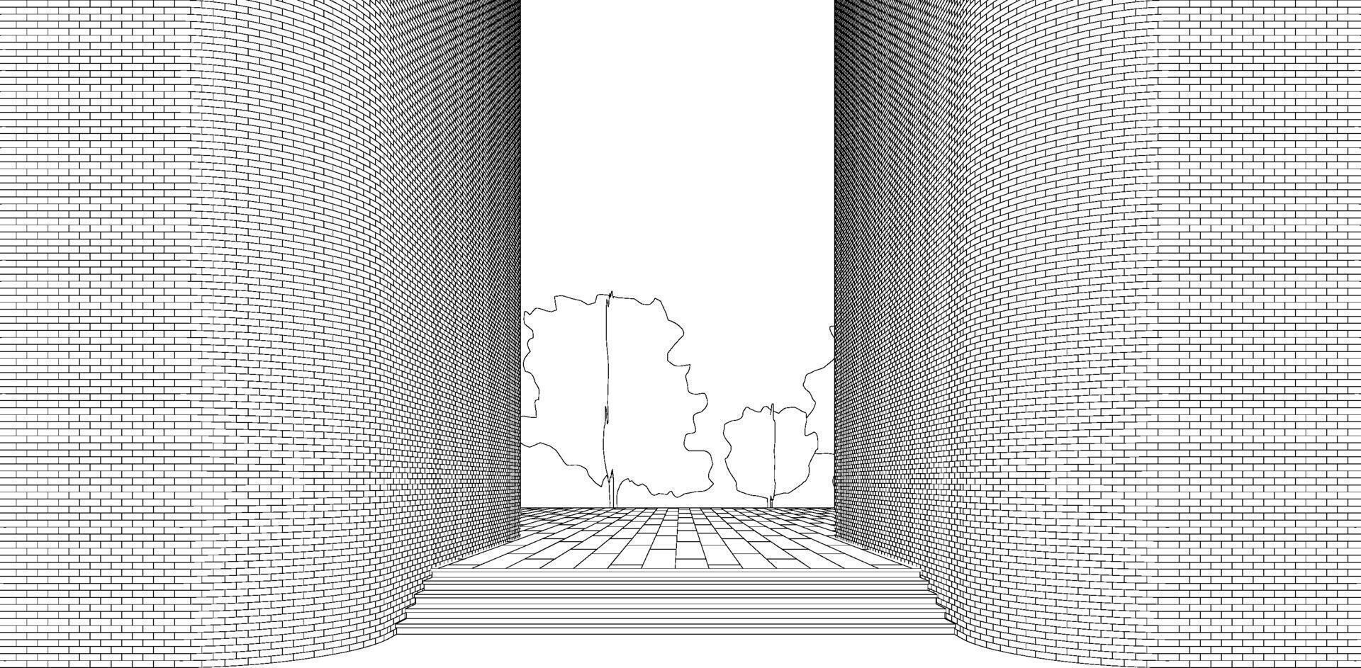 3D illustration of building project vector
