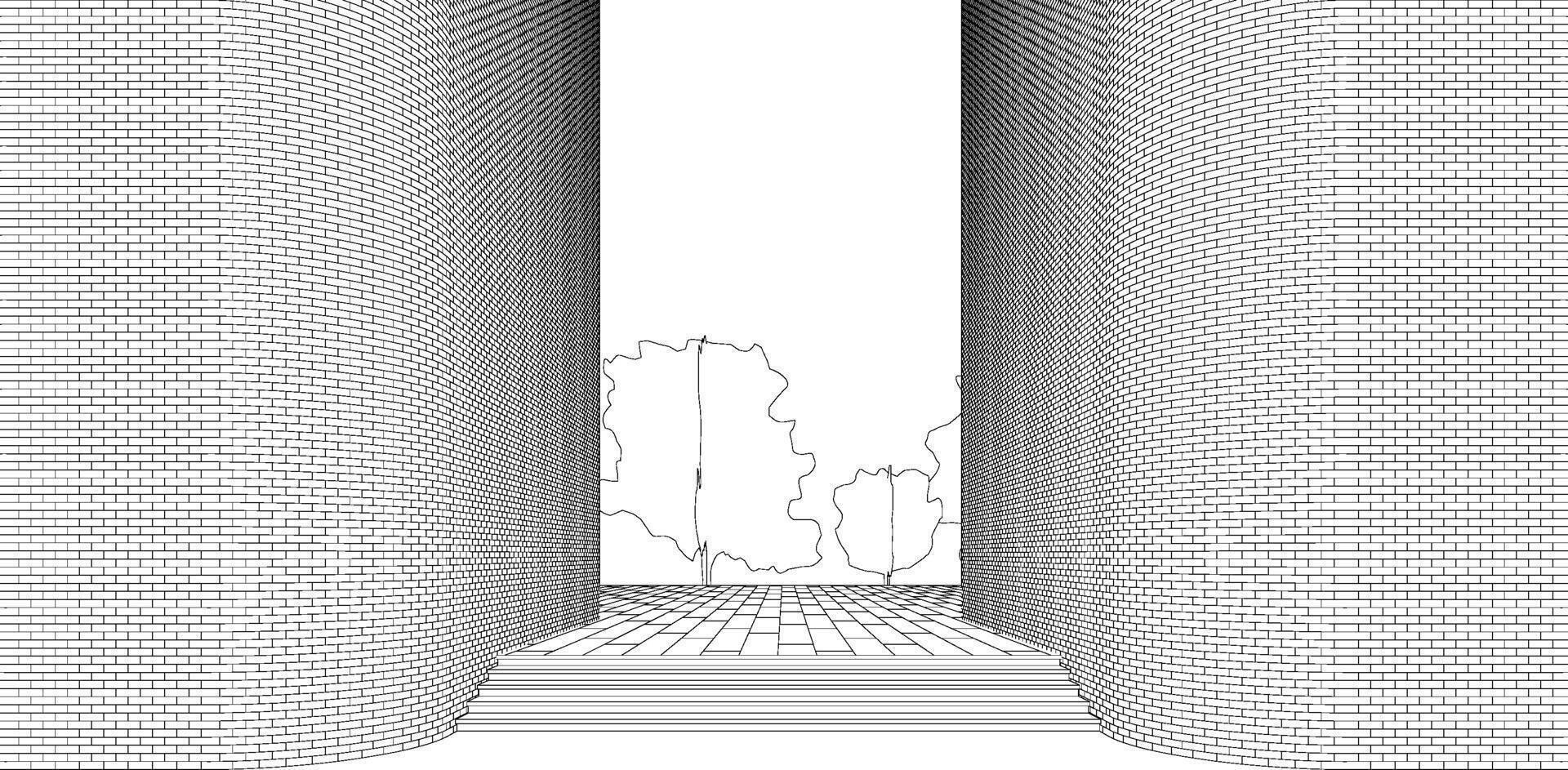 Ilustración 3D del proyecto de construcción vector