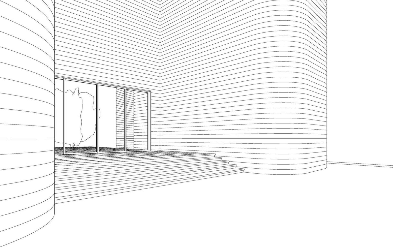 3D illustration of building project vector
