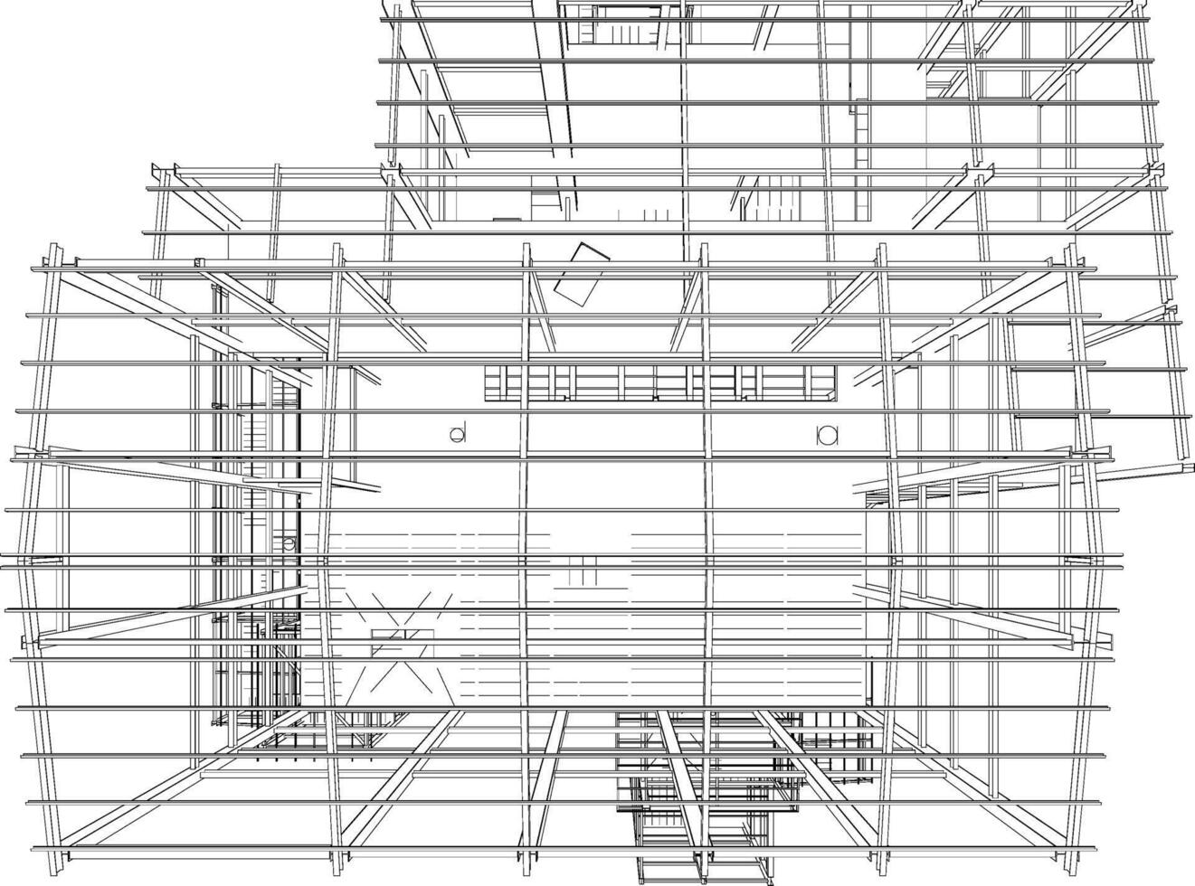 3d ilustración de edificio estructura vector