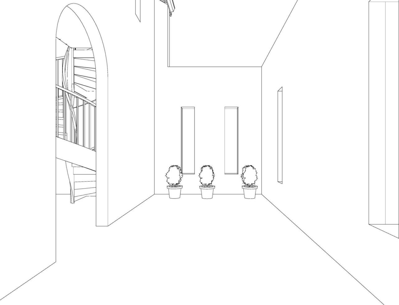 3D illustration of interior project vector